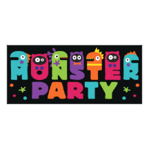Convite de festas do monstro
