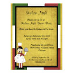 Convite de festas italiano do comensal da noite