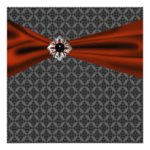 Convite de festas preto elegante do partido vermel