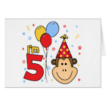 Convite do aniversário da cara do macaco 5o cartoes