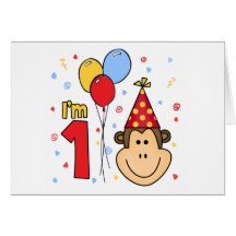 Convite do aniversário da cara do macaco primeiro cartao