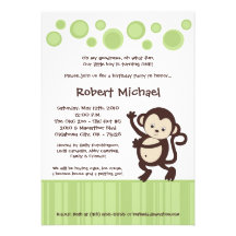 convite do aniversário da dança de macaco do pop d