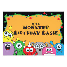 Convite do aniversário da festança do monstro