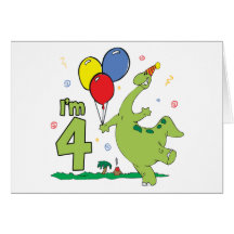 Convite do aniversário de Dino 4o Cartões