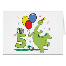 Convite do aniversário de Dino 5o Cartões