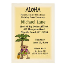 Convite do aniversário de Luau dos miúdos