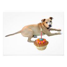 Convite do aniversário do bolo do cão