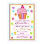 Convite do aniversário do cupcake dos doces da sur