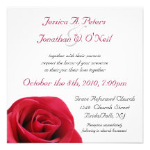 Convite do casamento da rosa vermelha