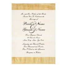 Convite do casamento de papel do papiro
