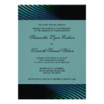 Convite do casamento do azul de pavão