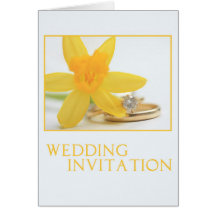 Convite do casamento do Daffodil e do anel Cartões