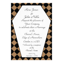 Convite do casamento do ébano de Damier (Tan)