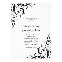Convite do casamento do Flourish do branco e do pr