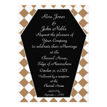 Convite do casamento do marfim de Damier (Tan)