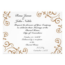 Convite do casamento do marfim do cirro (Tan)
