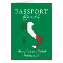 Convite do casamento do passaporte de Sorrento Ita Cartoes