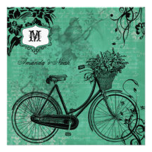 Convite do casamento do quadrado da bicicleta da c