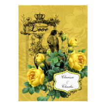 Convite do casamento dos rosas amarelos 5x7