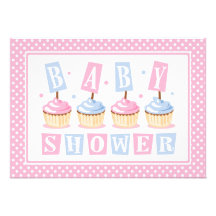 Convite do chá de fraldas do cupcake