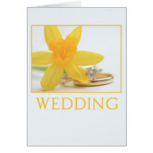 Convite do Daffodil e dos weddingbands Cartao