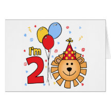 Convite do segundo aniversário da cara do leão cartão