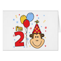 Convite do segundo aniversário da cara do macaco cartões