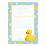 convite Ducky de borracha azul amarelo do chá de f