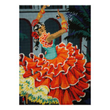 Convite espanhol do dançarino do Flamenco