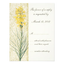 Convite floral do casamento do Asphodel amarelo