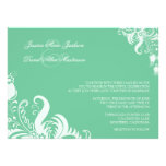 Convite floral verde do casamento do acento de Pea