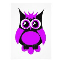 Convite roxo da coruja do punk