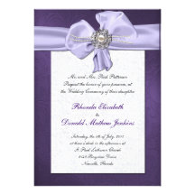 Convite roxo do casamento tema damasco
