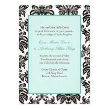 Convite verde moderno do casamento tema damasco