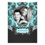 Convites azuis do casamento de Tiffany do damasco 
