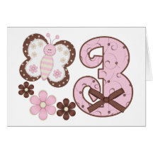 Convites cor-de-rosa do aniversário de 3 anos da b cartao