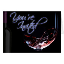 convites de festas da degustação de vinhos cartao