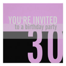 Convites de festas do aniversário de 30 anos {roxo