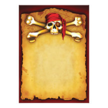 Convites de festas do pirata
