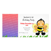 Convites de festas do primeiro aniversario (traje  cartão com fotos