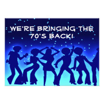 Convites de festas dos anos 70 do tema do disco