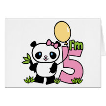Convites do aniversário da menina da panda 5os cartoes