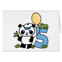 Convites do aniversário do menino da panda 5os cartão