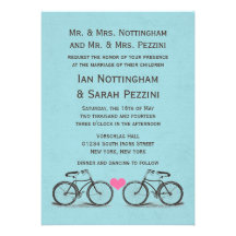 Convites do casamento da bicicleta do vintage