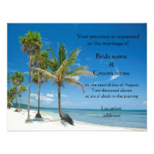 Convites do casamento ou partido tropical da praia