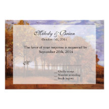 Convites do casamento outono RSVP.  Paisagem do ou