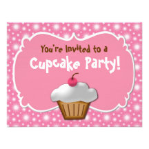 Convites do costume do cupcake do fosco de Tastey
