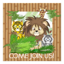 Convites do JARDIM ZOOLÓGICO da selva para as RAPA