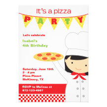Convites do party girl da pizza