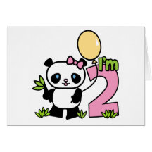 Convites do segundo aniversário da menina da panda cartão